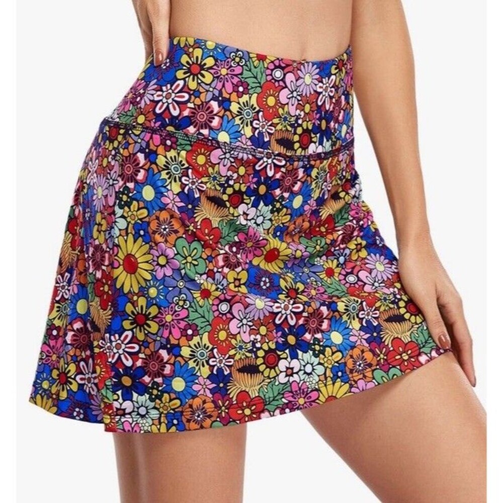 Fulbelle Women 2XL Pull On Pickleball Tennis Skort Skirt w/ Shorts Pockets